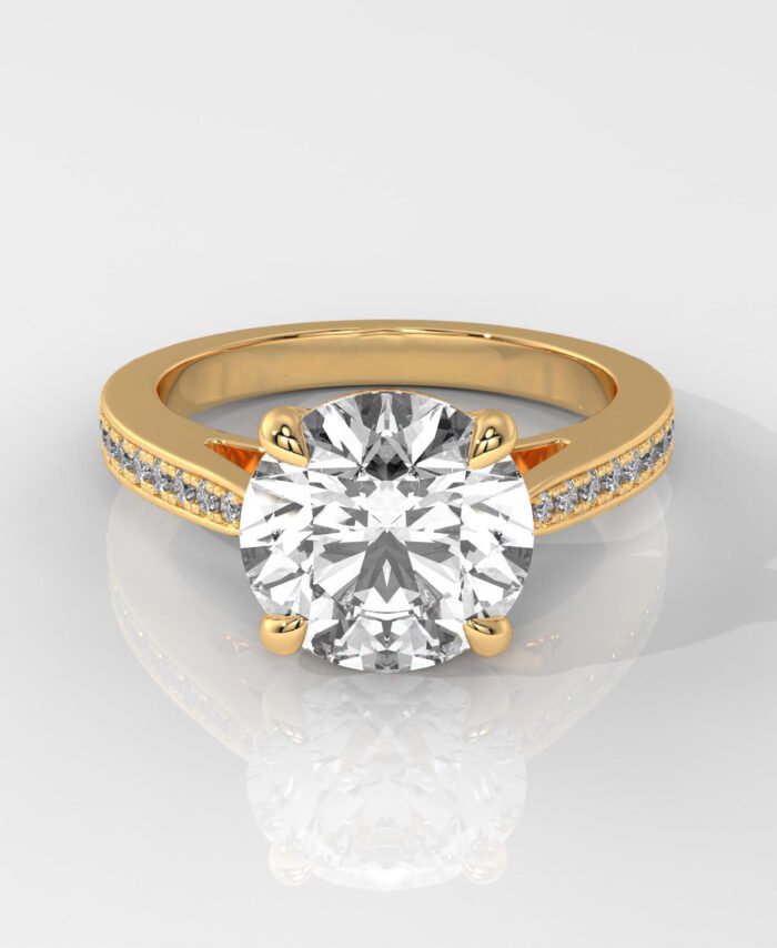 Round Brilliant Engagement Ring with Halo Setting