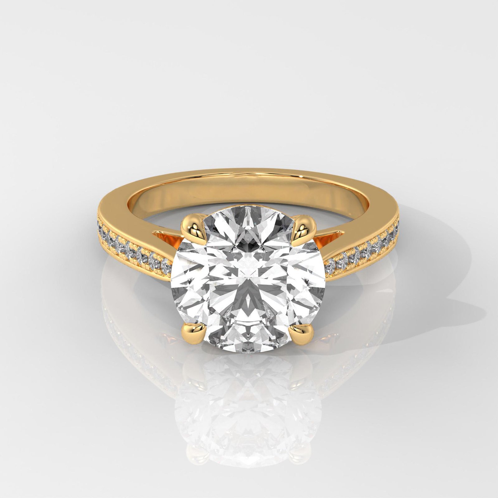Round Brilliant Engagement Ring with Halo Setting