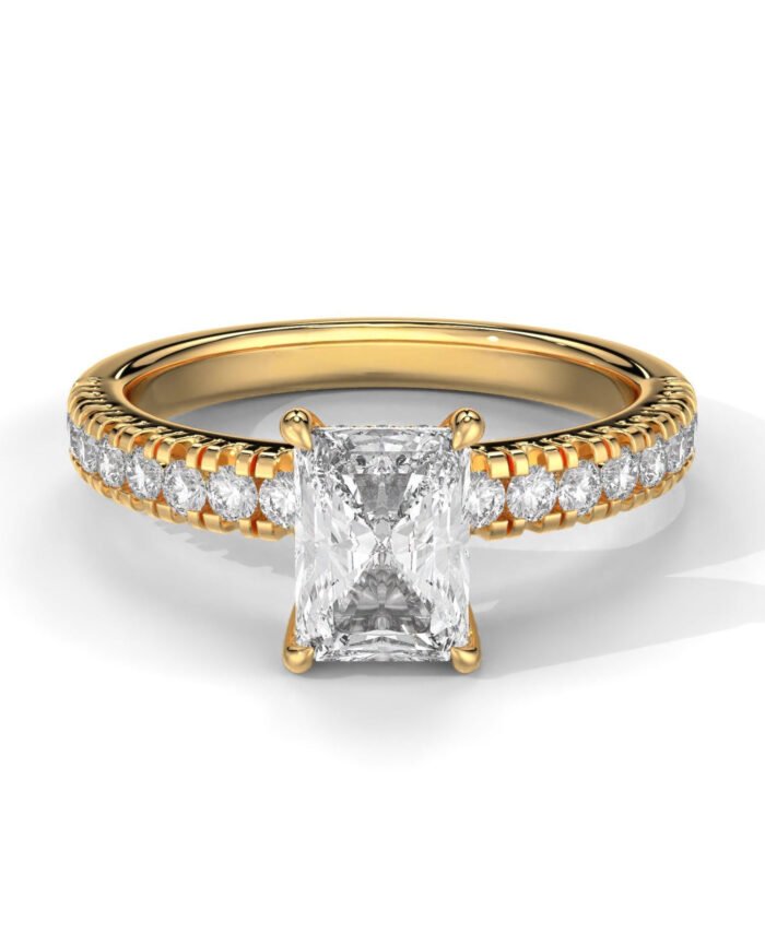 Radiant Cut Diamond Engagement Ring with Side Stones