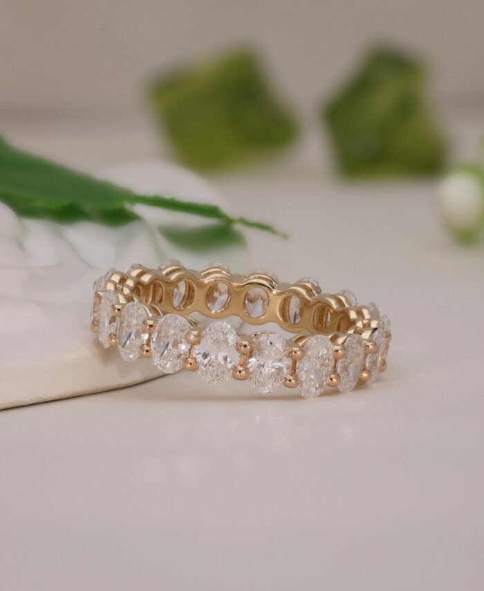 Yellow Gold Oval Shape Eternity Band