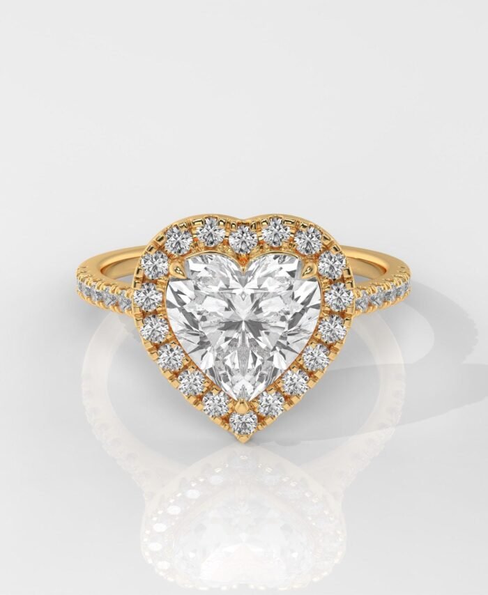 Heart Cut Engagement Ring with Halo Setting