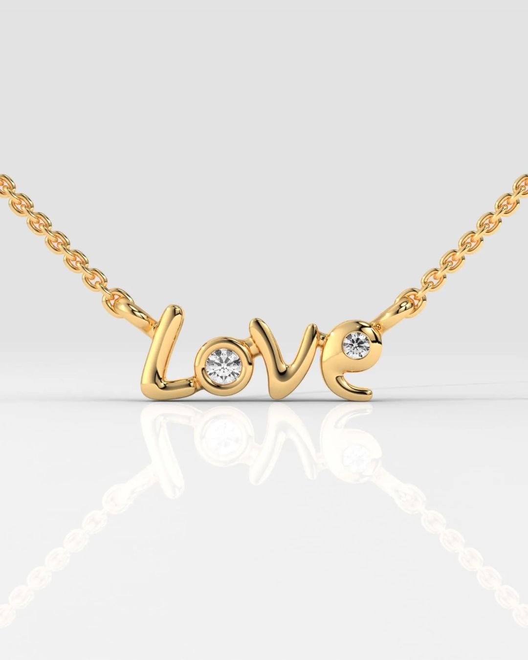Love Initial Lab Grown Diamond Necklace