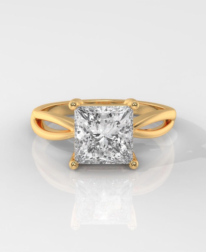 Princess Cut Engagement Ring with Infinity Band