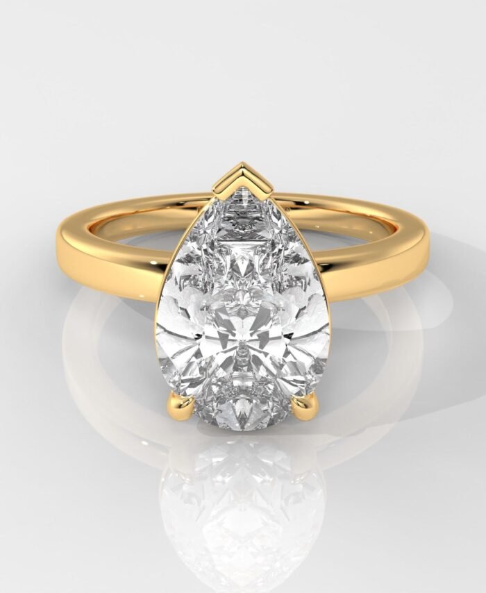 Pear-Shaped Diamond Solitaire Engagement Ring