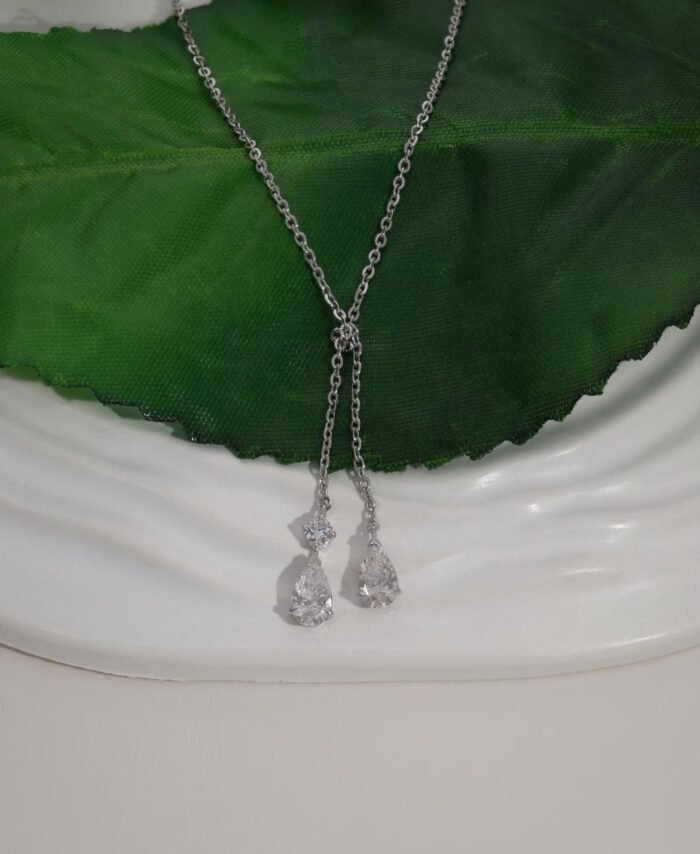 Pear Cut Lariat Necklace