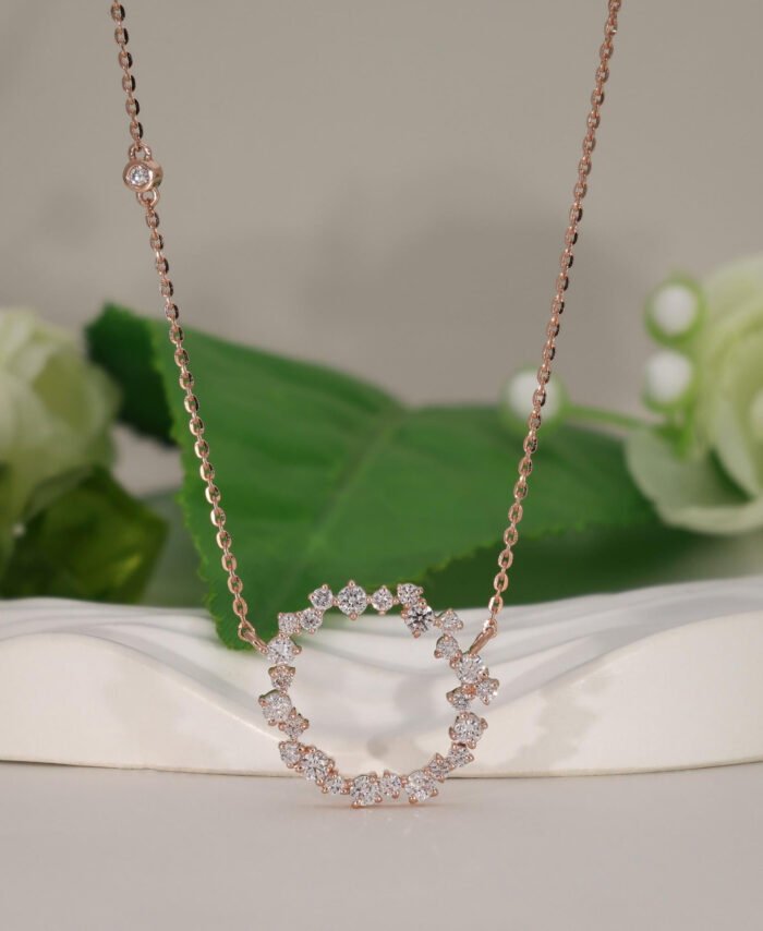 Round Cluster Diamond Necklace