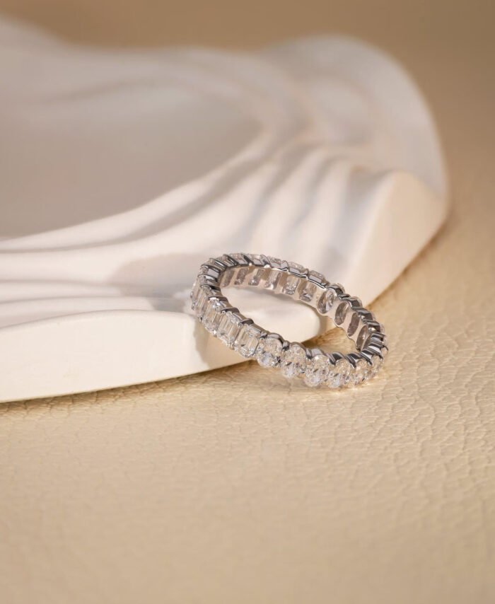 Oval & Emerald Cut Diamond Eternity Band