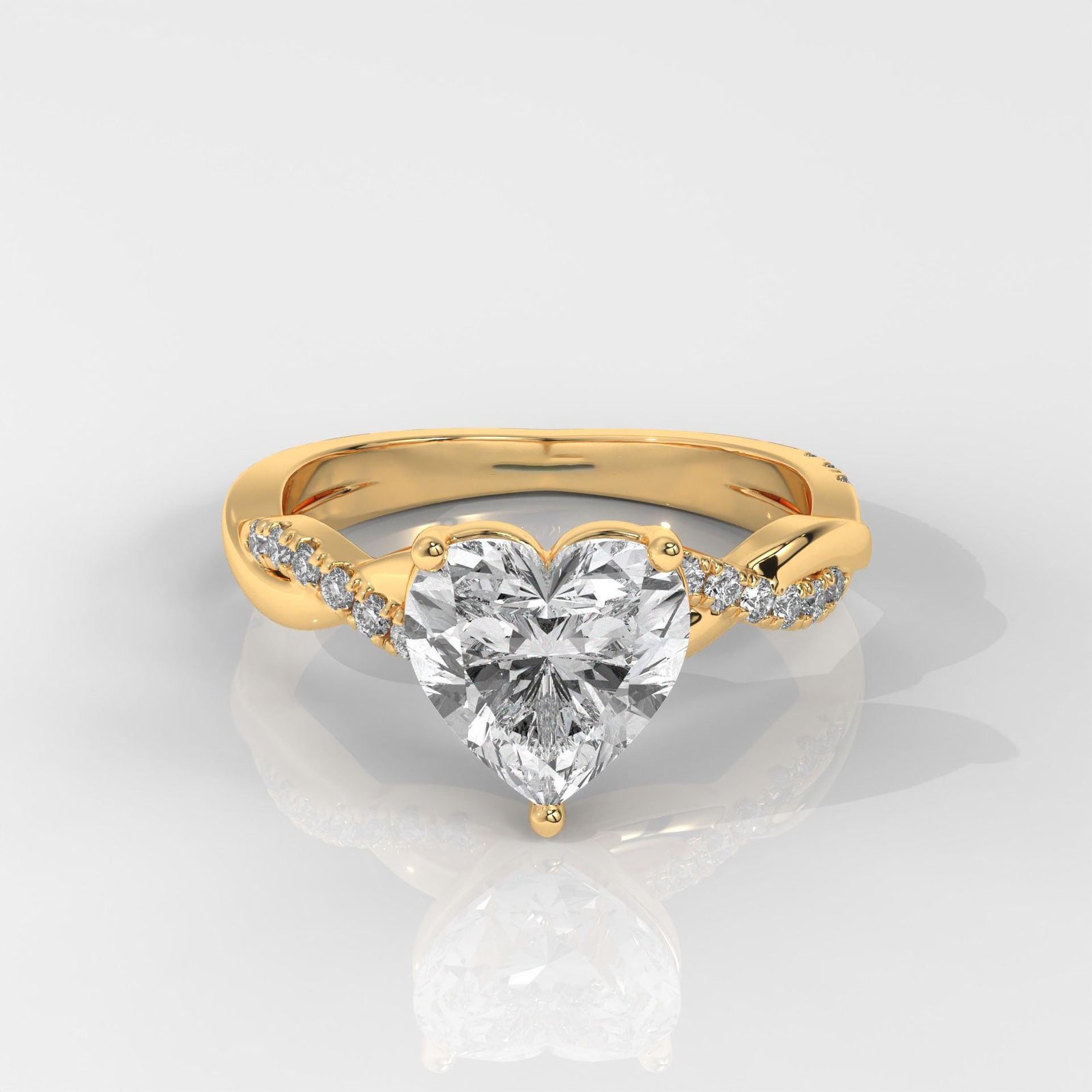 Heart Cut Engagement Ring with Infinity Band