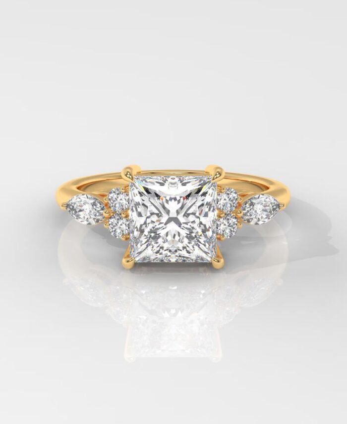 Princess Cut Lab Grown Diamond Engagement Ring