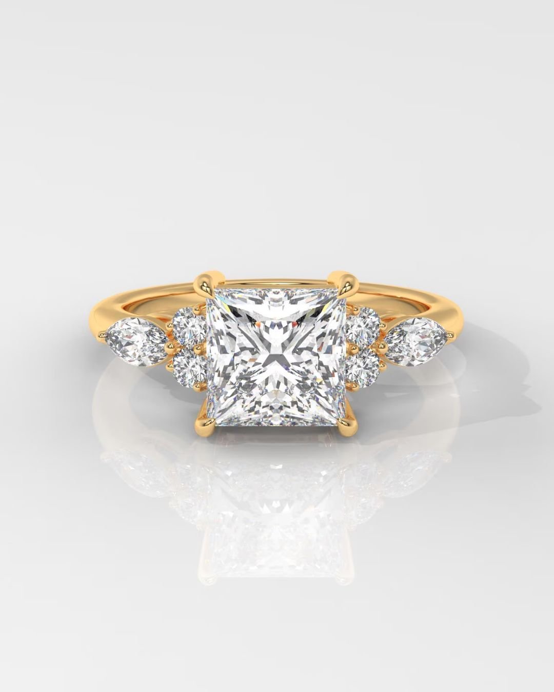 Princess Cut Lab Grown Diamond Engagement Ring