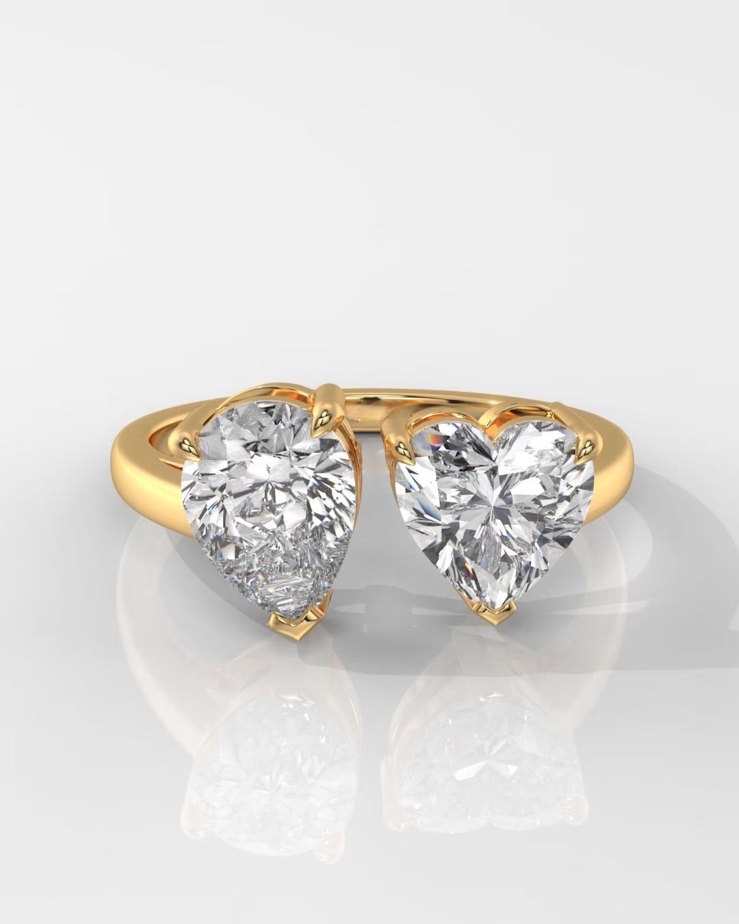 Pear & Heart Cut Toi Et Moi Ring