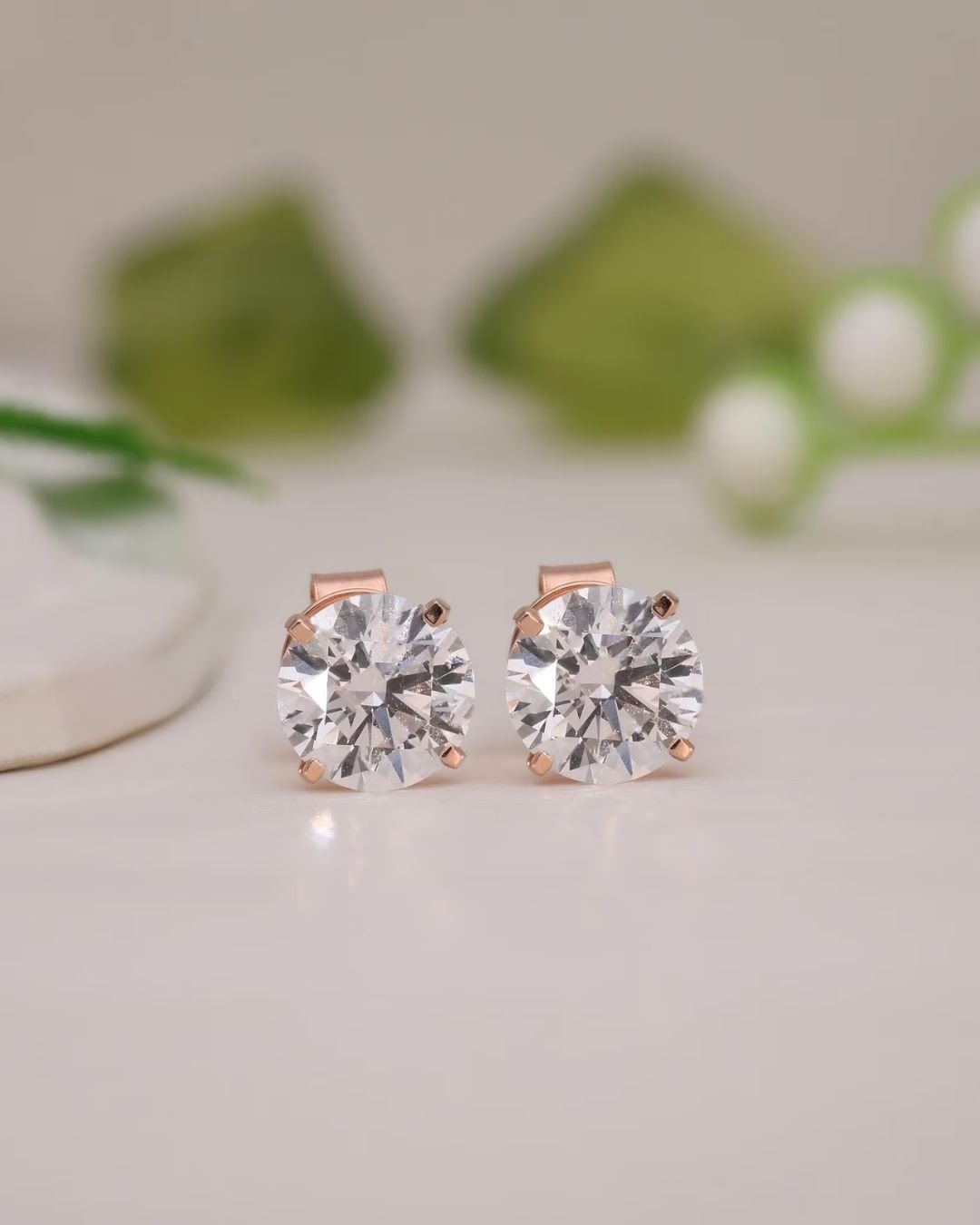 Round Cut Stud Earrings