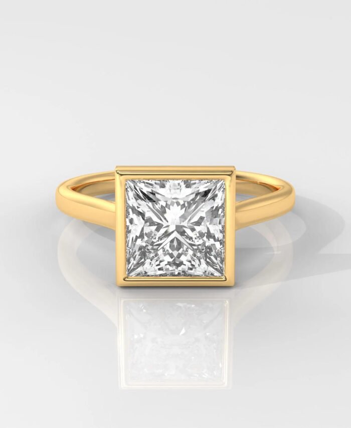 Princess Cut Bezel Engagement Ring