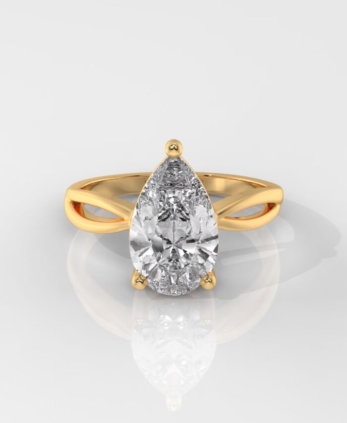 Pear Cut Infinty Band Enagement Ring