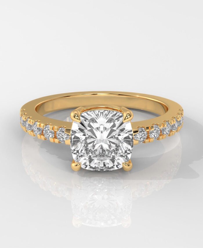 Square Cushion Cut Engagement Ring