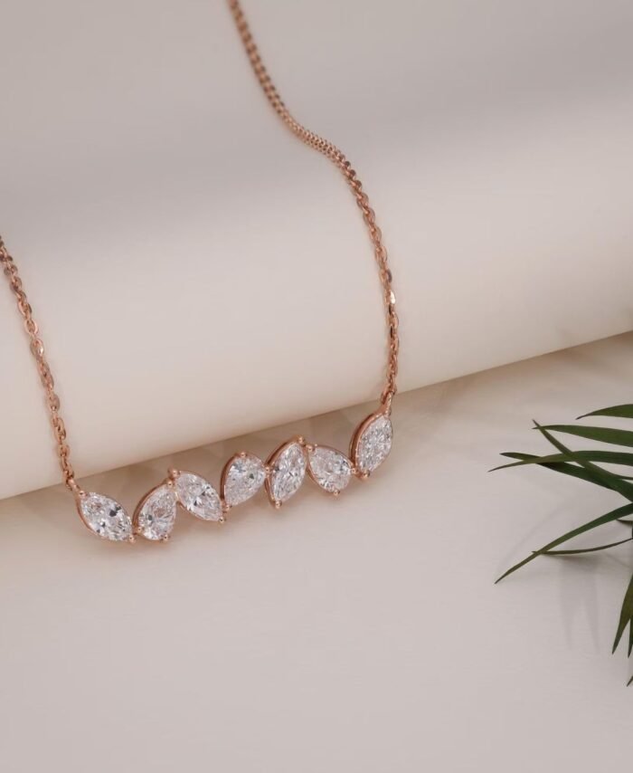 Pear & Marquise Lab Grown Diamond Cluster Necklace