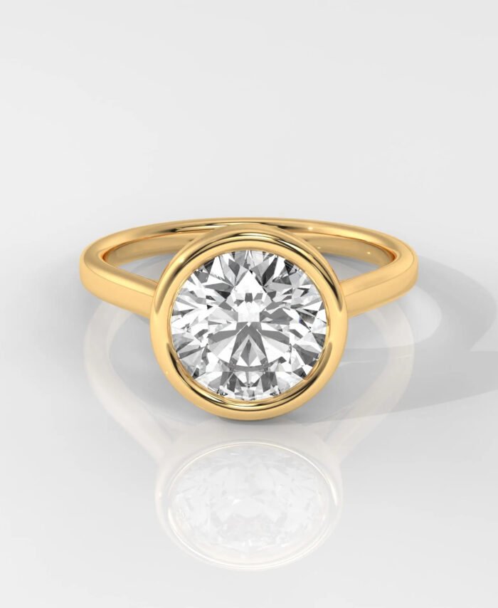 Round Cut Bezel Engagement Ring