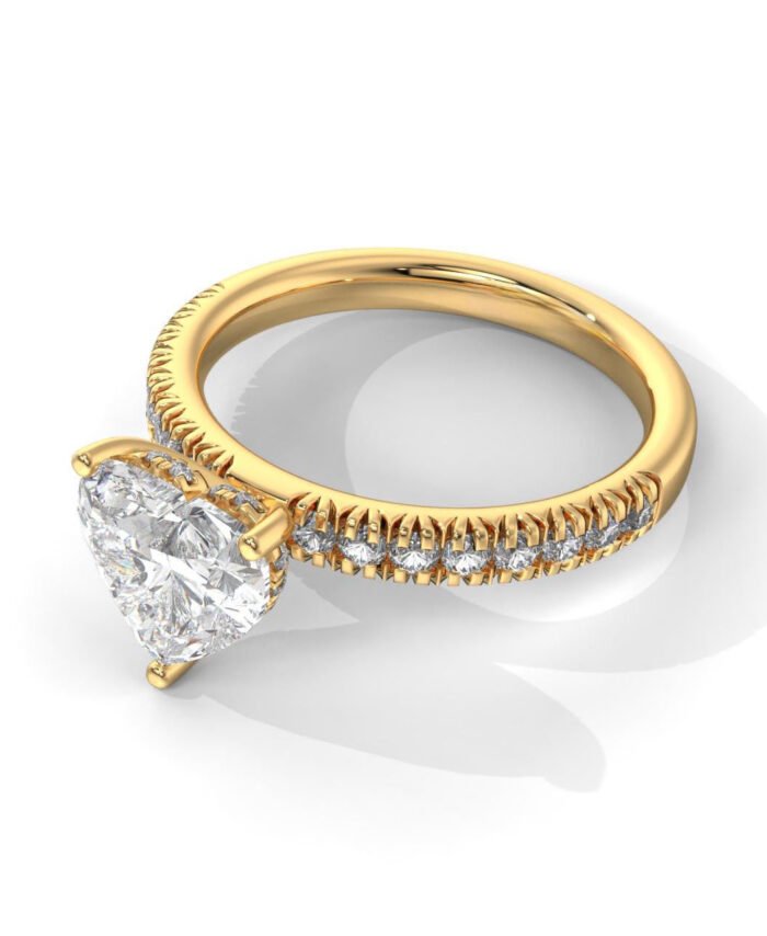 Heart-Shaped Diamond Hidden Halo Engagement Ring