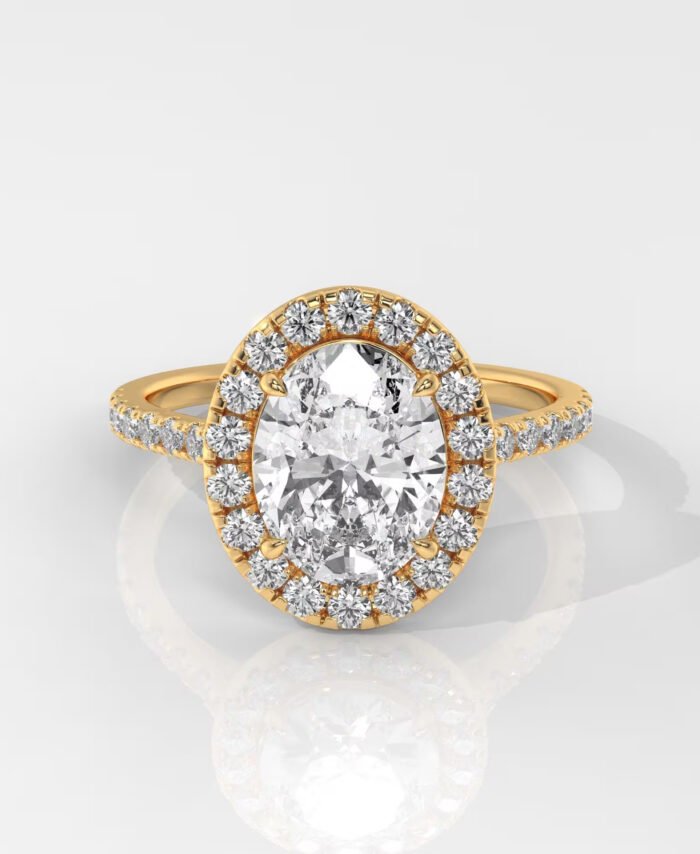 Oval Cut Halo Engagement Ring