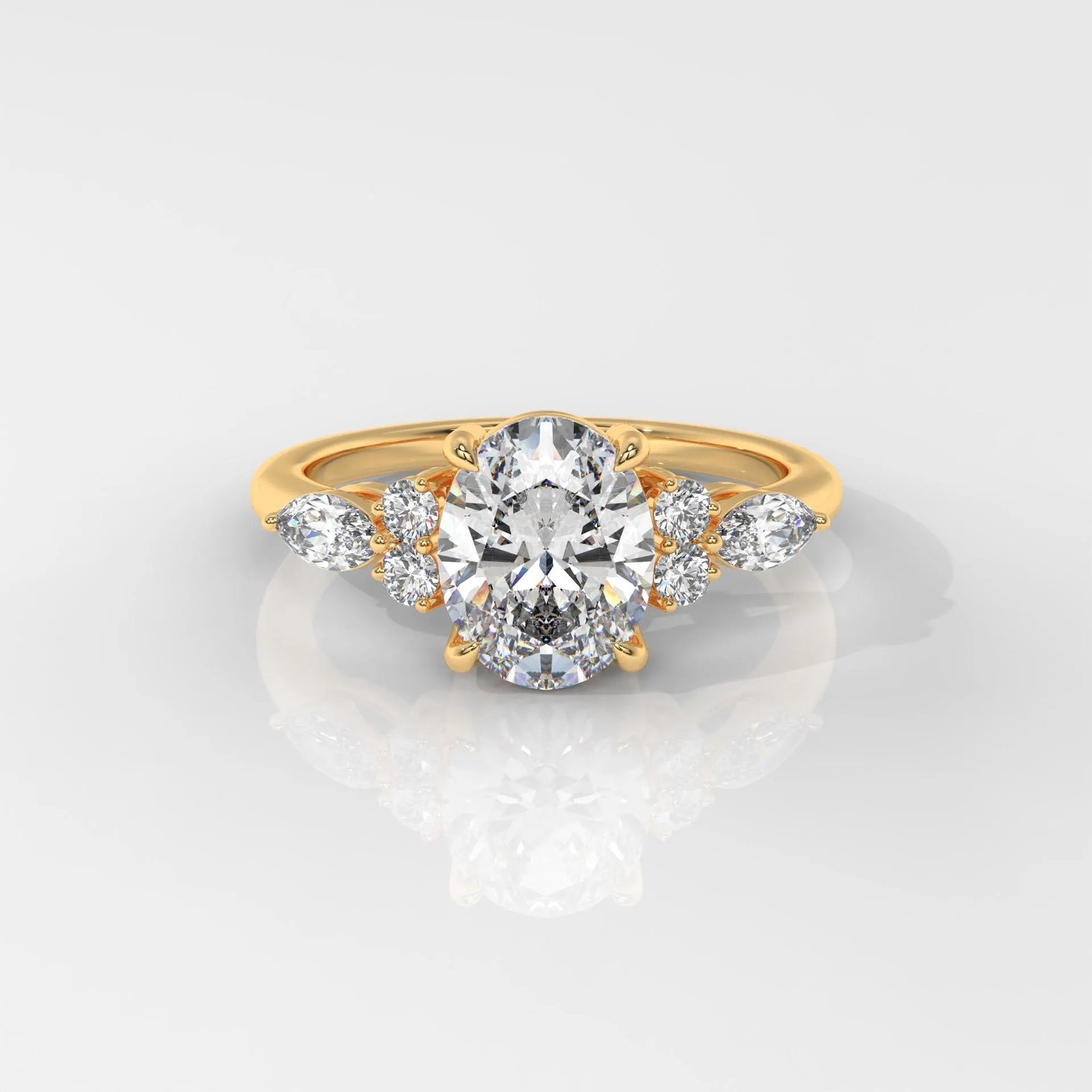 Oval Cut Lab Grown Diamond Engagement Ring